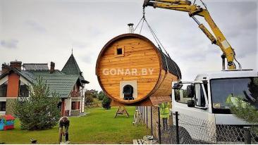 Баня-бочка «Gonar» 4 метра с крыльцом