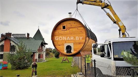 Баня-бочка «Gonar» 4 метра с крыльцом