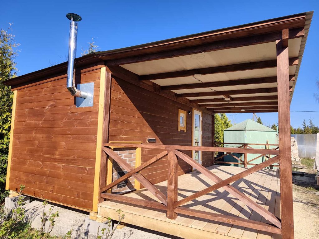 Готовая баня каркасная